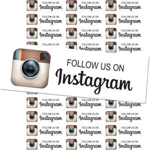 Set of 78 "FOLLOW US ON INSTAGRAM" Glossy Stickers for Packaging Label Value®